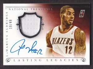 2013-14 National Treasures Lasting Legacies AUTO JERSEY LaMarcus Aldridge 19/49