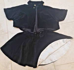 Vintage 1950's Girls Velvet Ice Skating Outfit - Skirt and Cape - Picture 1 of 11