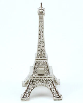 10 inch Silver Eiffel Tower Statue Figurine Replica Souvenir 1 Piece - Image 1 of 2