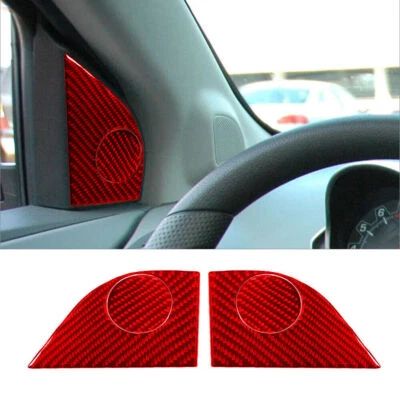 Cubierta de pilar de puerta interior de fibra de carbono roja para Chevrolet Sonic 12-16 4 piezas Foto 1 de 4