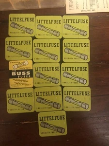 65 Mixlot Little fuse Company 3/8A Buss Fuses Mix NOS Vintage Tin Packages - Picture 1 of 6