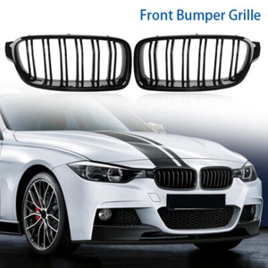Cubierta de rejilla delantera negra brillante para riñón para BMW Serie 3 F30 F31 F35 11-19 - Imagen 1 de 10