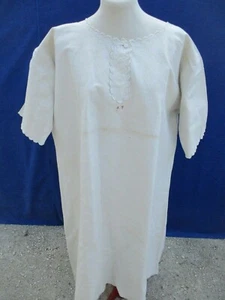 Chemise ancienne N°185 de femme grand mère en  lin très bon état nuit robe - Photo 1/7