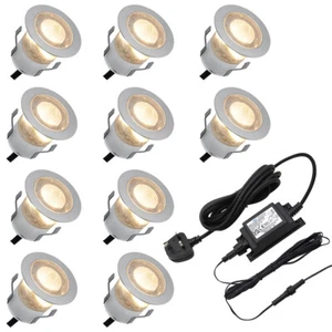 IP68 Outdoor LED Decking Lights 30mm Round Warm White 5W 3000K 10 Kit DEC10WW - Picture 1 of 12