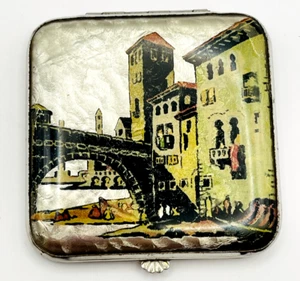 Antique Gwenda Compact Mirror - Foil Venice Design, Rare Collectible - Picture 1 of 8