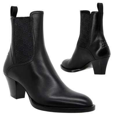 Fendi Ankle Chelsea Boots Karligraphy Black Leather Size 37 New - Image 1 of 4