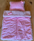Dolls Pram Bedding Set. 2 Colours .  Handmade. New.