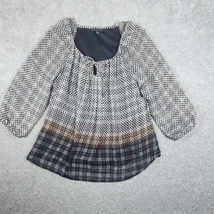 Sara Michelle Stylish Blouse Black, White, Brown Women's Size Medium - Picture 1 of 6