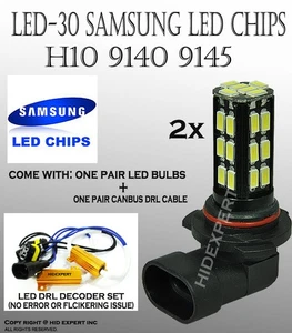 Samsung H10 9140 30 LED decoder cable White Replace Halogen Fog Light bulbs E743 - Picture 1 of 7