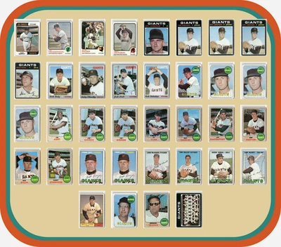 San Francisco Giants – 36 Card Topps Vintage Lot – 1965–1972 – Linzy, McDaniel - Image 1 of 4