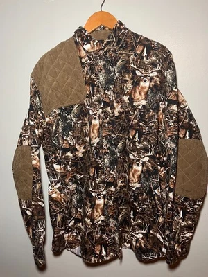 Morgan Creek Mens Comuflage Deer Print Elbow Patches Cotton Shirt XL - Image 1 of 4