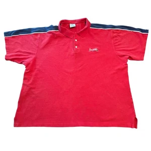 Vintage Atlanta Braves Poloshirt CSA 3XL rot MLB Logo Blockärmel defekt - Bild 1 von 7