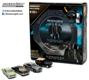 GREENLIGHT Hollywood Film Reel - SUPERNATURAL - 4 diecast car 1:64 set - Picture 1 of 3