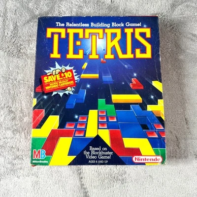 Tetris Board Game Complete 1990 Nintendo MB Vintage Puzzle Block Milton Bradley - Image 1 of 4