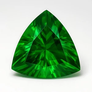 Natural 10 Ct Flawless Green Emerald GIE Certified Trillion Cut Loose Gemstone - Picture 1 of 4