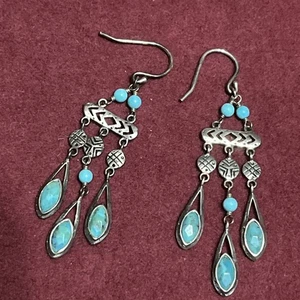 ✅ SILPADA Sterling Silber Chic Chandelier Türkis Magnesit Ohrringe W2838 - Bild 1 von 6