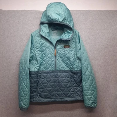 LL Bean Jacket Women's Medium Teal Quilted Primaloft Katahdin Insulated Pullover - Image 1 of 4