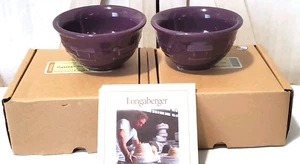 2 Longaberger Keramik AUBERGINE LILA 4,25" Dessertschalen - USA - Bild 1 von 5