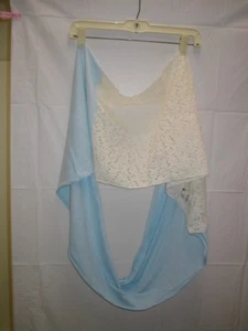 Eternity Schal creme Blumen Spitze und himmelblau - neu von Ten Thousand Vl (Vietnam) - Bild 1 von 1