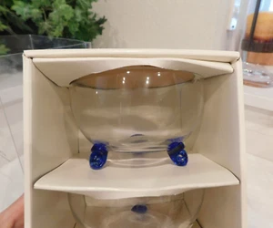 Pottery Barn Dessert Bowls Footed cobalt feet 5 inch New in box (set of 4) - Picture 1 of 11