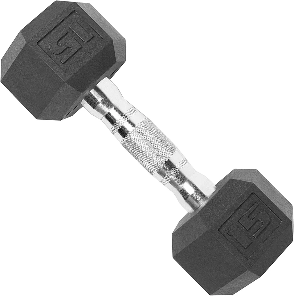 CAP Barbell Coated Hex Dumbbell Weight - Single | 10-120 lbs | 15 lb