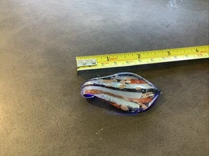 Italienischer Meraner Anhänger buntes Glas "Träne" ca. 5,5 cm lang - Bild 1 von 4
