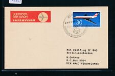 103564) DDR IF FF Berlin - Amsterdam 23.4.73, Karte EF 30PF Flugzeug, Mi 42€