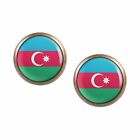 Mylery Studs Pair with Motif Azerbaijan Baku Flag Bronze Ver