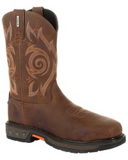 Georgia Boot Men's Carbo-Tec LT Waterproof Western Work Boot - Steel Toe Brown