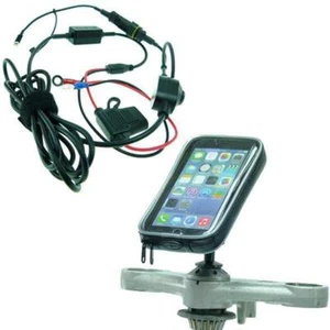 Powered Stem Bike Mount for Honda Blackbird / Kawasaki fits iPhone 13 - Picture 1 of 10