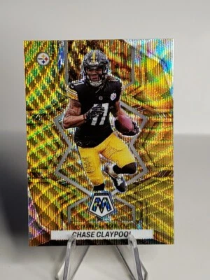 Chase Claypool 2022 Panini Mosaic Yellow Wave /17 Pittsburgh Steelers SSP Bills - Image 1 of 3