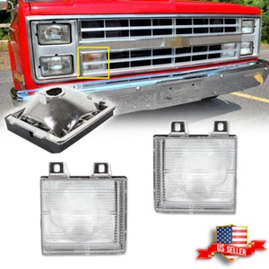 2X Chrome Front Turn Signal Side Corner Marker Lights For Chevy GMC Pickup Truck - Picture 1 of 10