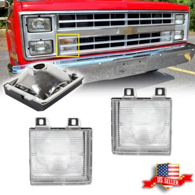 2X Luces de señalización de esquina laterales de señal de giro delantera cromadas para camioneta Chevy GMC Foto 1 de 4