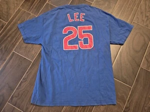Chicago Cubs TShirt 2008 Majestic Derek Lee #25 Blue Crew Neck Size Xlarge Men's - Picture 1 of 9