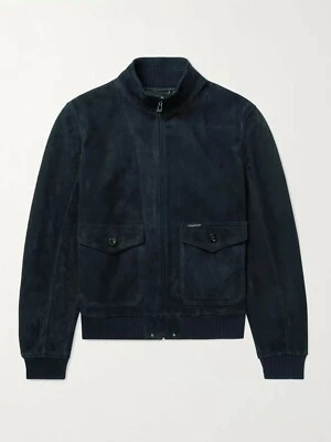 Chaqueta Bomber BELSTAFF Hughes Gamuza IT 52 XL Azul Medianoche Tinta Oscura Oveja Foto 1 de 4