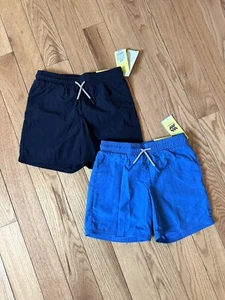 2 x All In Motion Boys S 6/7 Above Knee Hybird Volley Shorts Black & Blue - Picture 1 of 5