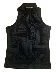 Swannies Jordyn Golf Polo Tank Sleeveless Shirt Womens Small Black - Picture 1 of 4