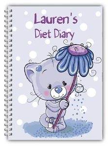 A5 PERSONALISIERTES DIÄTTAGEBUCH ABNEHMEN ABNEHMEN 3 MONATE FOOD TRACKER P BÄR - Bild 1 von 4