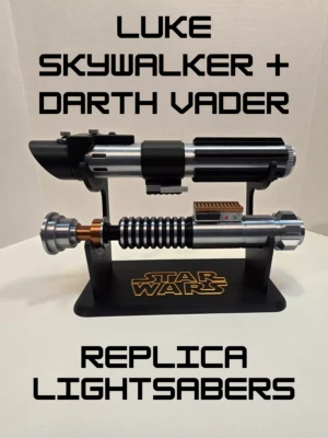 Luke Skywalker and Darth Vader Inspired Lightsaber Replica with Stand, Star Wars - Image 1 of 4
