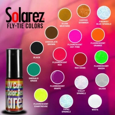SOLAREZ UV CURE COLOR FLY TYING RESIN 5 Gram Bottle w Brush Cap