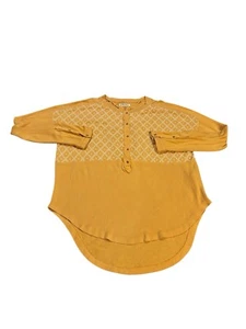 We The Free Free Spirit Henley Top Yellow and White Size Small - Picture 1 of 9