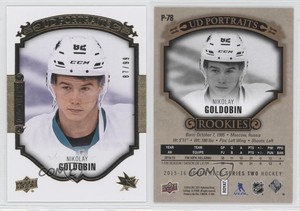 2015-16 Upper Deck UD Portraits Gold Foil /99 Nikolay Goldobin #P-78 Rookie RC