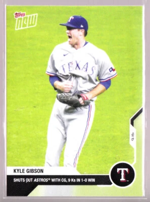 Kyle Gibson Rangers cierra Astros 1-0 en 9.16 2020 Topps Now #276 SP Base Foto 1 de 2