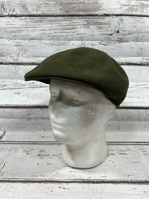 Винтажная мужская армейская зеленая 100% шерстяная кепка таксиста Kangol Design 5923 - Изображение 1 из 4