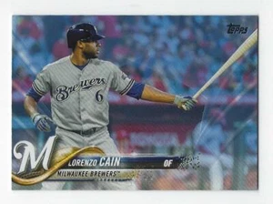 2018 Topps Serie 2 #421 Lorenzo Cain Día del Padre Azul Paralelo #'d 05/50 - Imagen 1 de 2