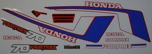 1986 TRX70 TRX 70 FRONT REAR FENDER FRAME DECAL EMBLEM STICKER SET D7000 - Picture 1 of 2