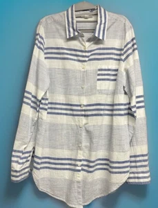 Westport Damen Übergröße 1X Hemd mit Knopfleiste - gestreift Baumwolle leichtes Oberteil - Bild 1 von 7