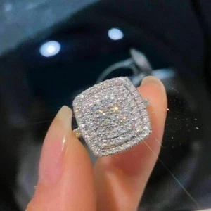 Schöne 2,50 Kt Rund Cluster Diamant Verlobung Versprechen Ring Weißgold-Finish - Bild 1 von 8
