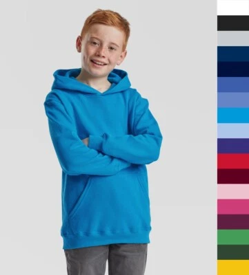 Fruit of the Loom Kinder Kapuzen Sweat Kängurutasche 116-164 62-043-0 NEU