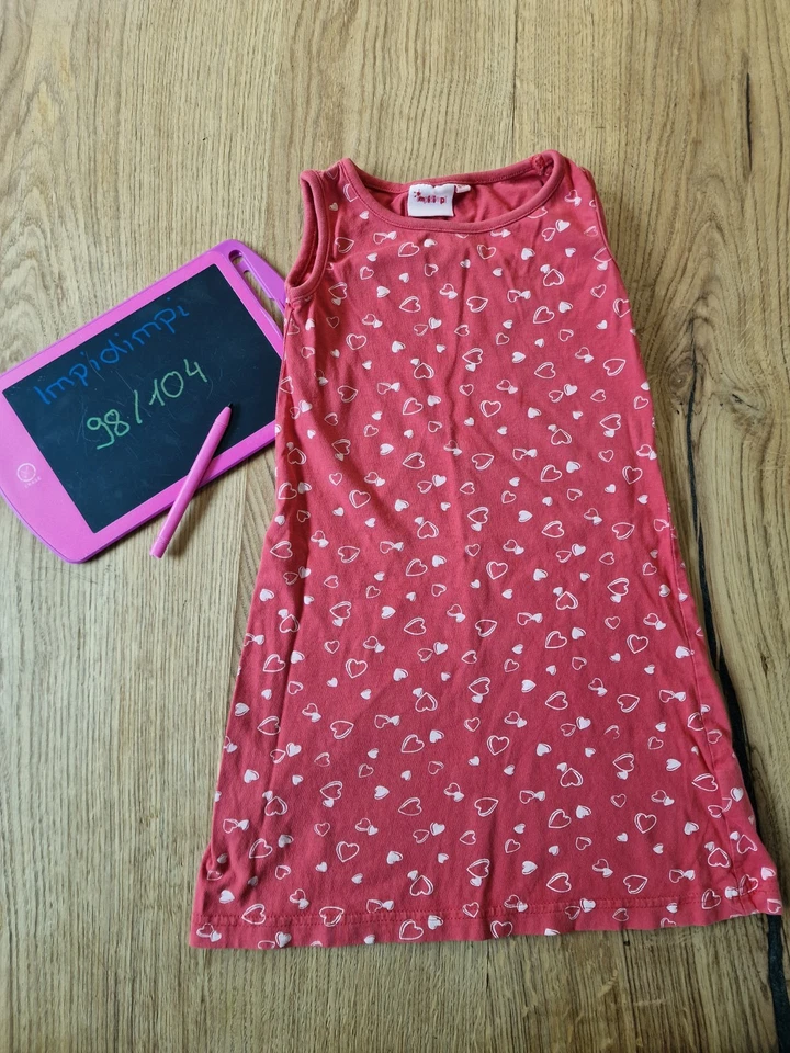 Impidimpi Kleid Rot 98/104 Herzen Mädchen Sommerkleid  - Bild 1 von 2